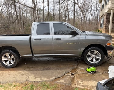 Dodge ram exterior fully washed and cleaned by auto detailers in cleveland TN area