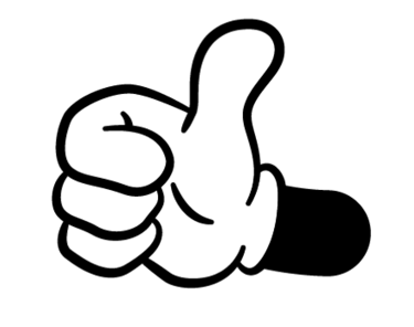 A cartoon thumbs up