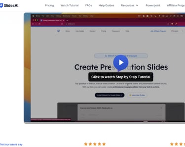 showing a presentation using ai