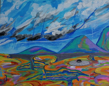 Kevo/2023/Painting/Canvas/Landscape/HyperContemporary/Storytelling/semiotics