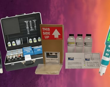 Water testing kits for display purpose JoshTek Marine sales department