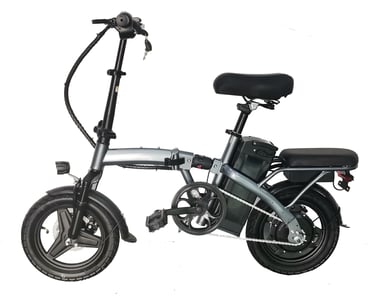 a small electric bike with a seat and a seat