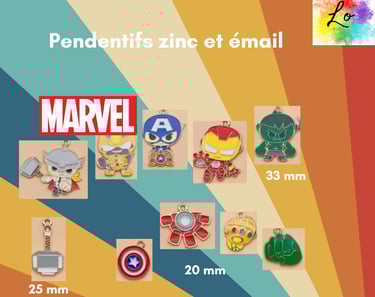 Breloques émail Marvel pour commande Les Couleurs de Lo