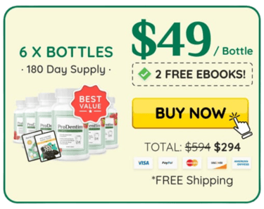 Bottle of ProDentim probiotic supplement supporting dental and gum health