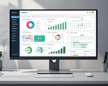 Email marketing analytics dashboard showing conversion metrics and graphs