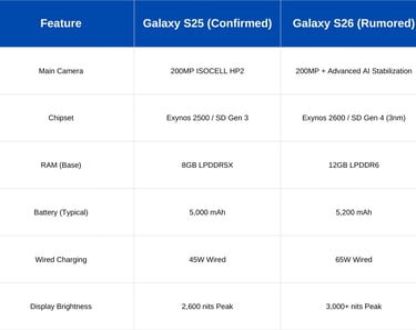 S26 vs. The S25 Predecessor: A Data Comparison
