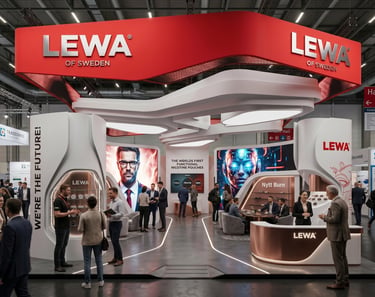 LEWA stand at InterTabac 2023 Germany by Morgan Expo, professional Exhibition Stand Builder.