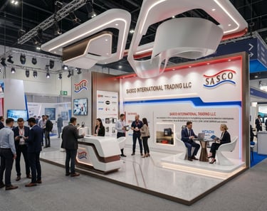 Sasco booth view at Gulf Food 2023 UAE by Morgan Expo, Exhibition Stand Contractor.
