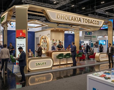 Dholakia stand at InterTabac 2023 Germany by Morgan Expo, professional Exhibition Stand Builder.
