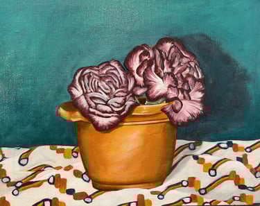 Picked on the way home. Oil on linen. 28 x 36 cm.