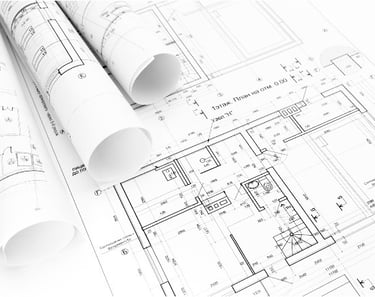 a blueprinted architectural plan of a house