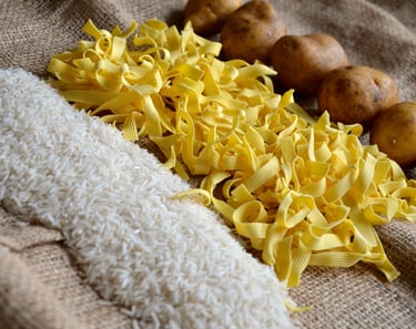 Verstile ingredients of rice, pasta, and potatoes can help save money and reduce waste.