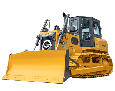 a yellow bulldozer with a large yellow bulldozer