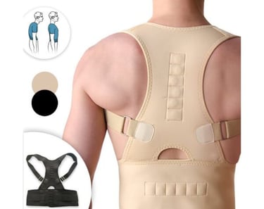 Fascia posturale regolabile per la schiena e per il supporto di spalle