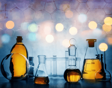 image of beakers with liquid in them.