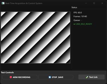 Custom control and data acquisition software interface