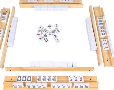 wood mahjong tile racks