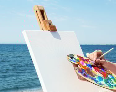 Painting on the beach in Honolulu