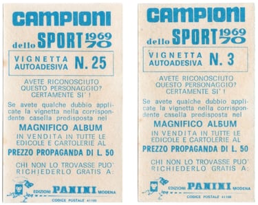 1969-70 Vignetta Autoadesiva Magnifico Album Panini tialy