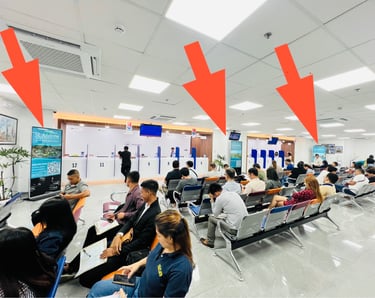 alt="Visa Center Advertising screens waiting area"
