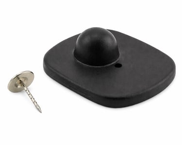 RF security tag attached to garment