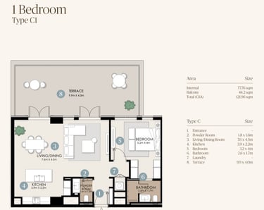 nawayef park views 1 bedroom plan