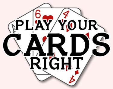 A thumbnail for the supplement Play Your Cards Right. A spread of 3 cards back the title on an off-white background.