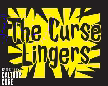 A thumbnail for the game The Curse Lingers. Many black spikes jut into the yellow centre.