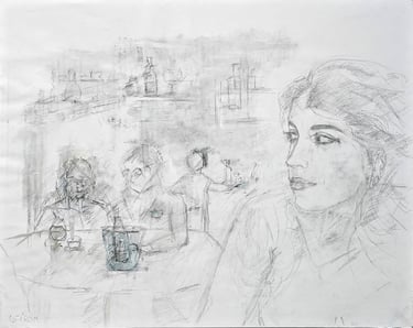 Claudia, dibujo del artista pintor Argi Girón. Portrait, pencil, artist, painter, art