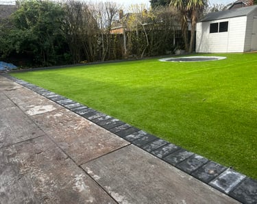 Stylish garden patio in Worcester by expert landscapers