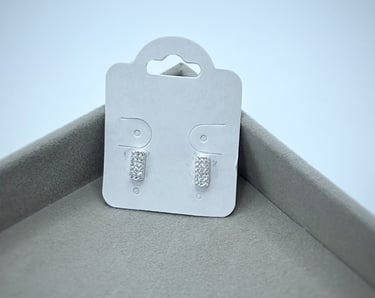 Brinco em prata 925 mini cravejado