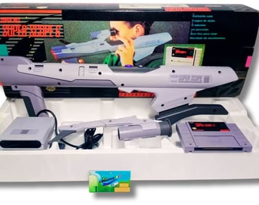 Bazuca Super Scope 6’ que funciona por sensores infravermelhos e vem acompanhada de um cartucho com