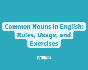 Common Nouns in English: Rules, Usage, and Exercises
