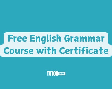 Free English Grammar Course with Certificate