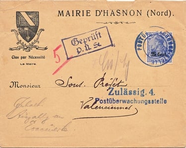 On arrival, "Geprüft P.Ü.St." by the 2nd Army.