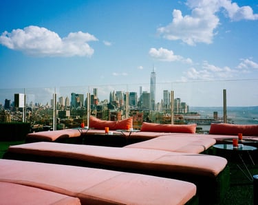 Le Bain at The Standard ,Trendy rooftop bar with skyline views in NYC.