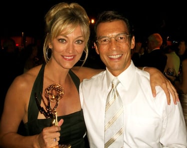 Angie Crouch and David Ono at LA Emmy Awards