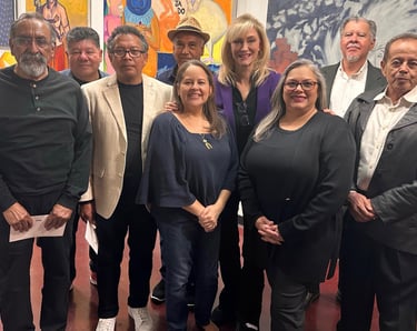 nonprofit clients attend art exhibit with Angie Crouch
