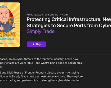 Nick's podcast on cybersecurity for ports