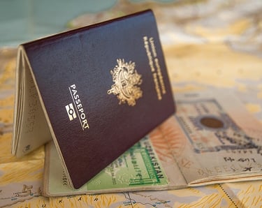 a passport holder with a passport and a passport