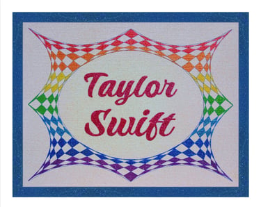 Taylor Swift, Rainbow Checkers Painting.
