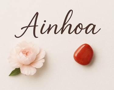 Prénom Ainhoa, pivoine et cornaline
