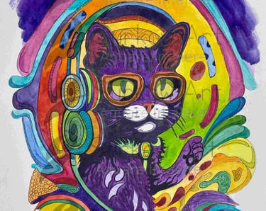 aquarell-dj-katze-surkow-art-paul-surkow