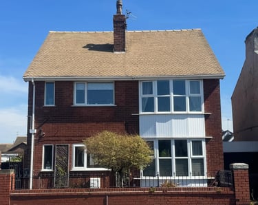 before and after roof cleaning picture in Blackpool by webster exterior