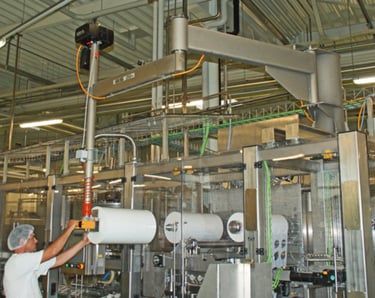 jib crane and hoist in food facility 