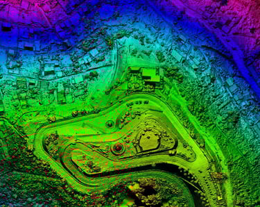 a map of a city with LiDAR mapping