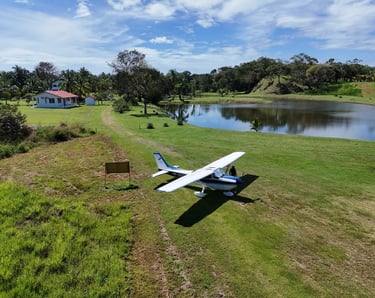 a small plane is parked in Santa Catalina Panama