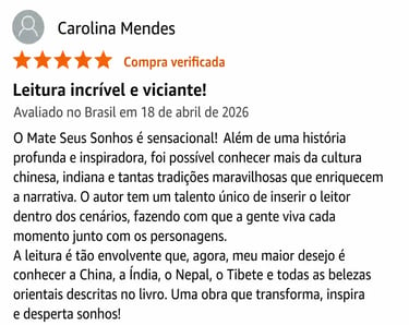 Avaliações - Livro Mate Seus Sonhos - Depoimentos