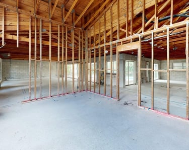 Interior framing during home renovation Delray Beach