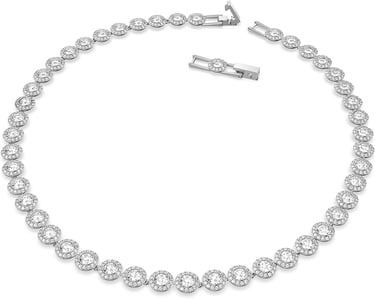 Angelic Necklace with Clear Crystals on a Rhodium Plated Setting. Swarovski